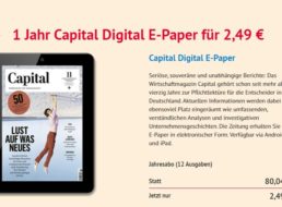 Capital: Jahresabo als ePaper für 2,49 Euro, via Paypal zahlbar