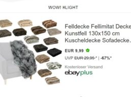 Ebay: Kunstfell-Decke für 9,99 Euro frei Haus