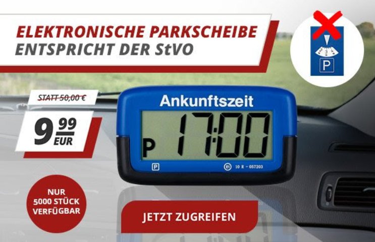 Druckerzubehoer.de: Elektronische Parkuhr für 9,99 Euro plus Versand