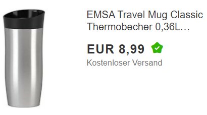 Ebay: Emsa City Mug Thermobecher zum Bestpreis von 8,99 Euro