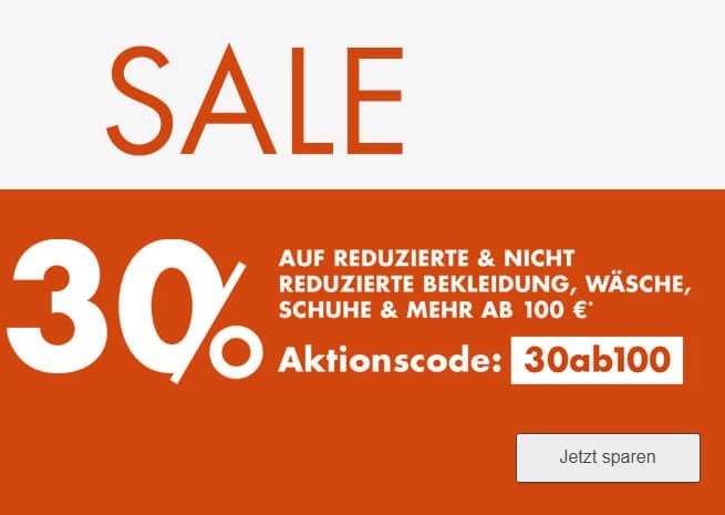 Galeria: 30 Prozent Rabatt auf bereits reduzierte Mode und Schuhe