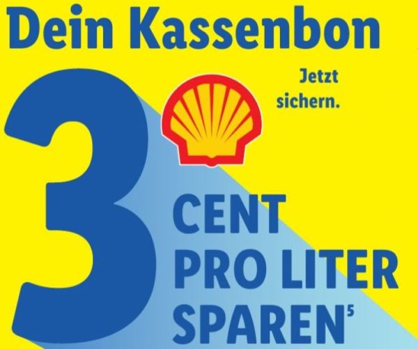Shell: 3 Cent Tankrabatt via Lidl-Kassenbon