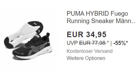 Ebay: "Puma Hybrid Running Sneaker" für 34,95 Euro frei Haus