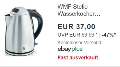 WMF: Wasserkocher mit 2400 Watt für 29,60 Euro frei Haus