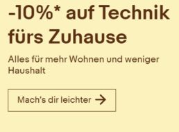 Ebay: Haushaltsgeräte mit 10 Prozent Gutschein-Rabatt