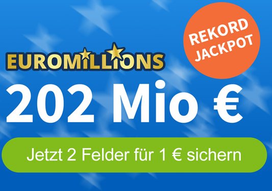 Euromillions: Rekordjackpot von 202 Millionen Euro