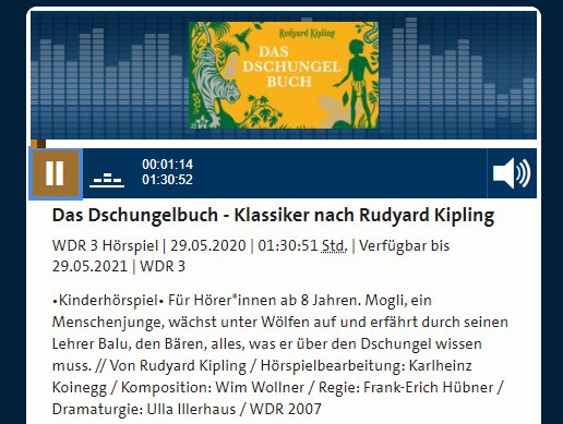 Gratis: Hörspiel "Das Dschungelbuch" zum kostenlosen Download