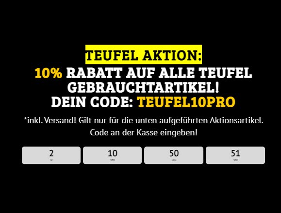 Teufel: B-Ware-Sale beim Dealclub mit 10 Prozent Extra-Rabatt