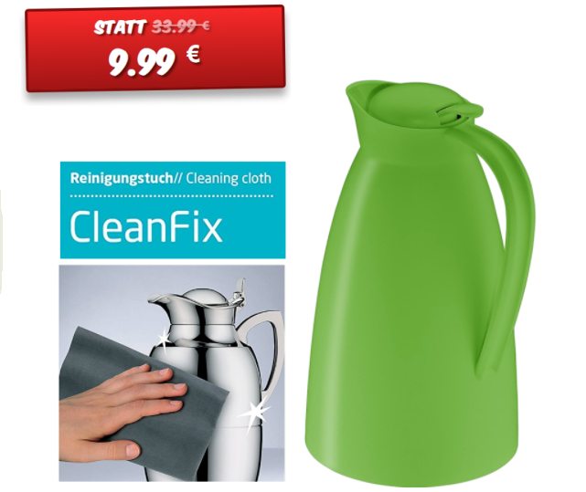 Alfi: Isolierkanne und Reinigungstuch für 9,99 Euro frei Haus