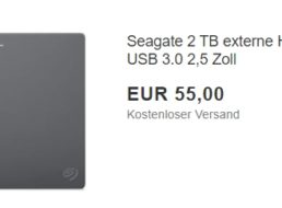 Seagate: Externe Festplatte mit zwei TByte als B-Ware für 55 Euro