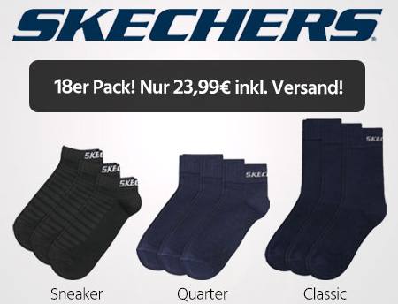 Jeans Direct: 18er-Pack Socken von Skechers für 23,99 Euro frei Haus