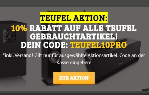 Teufel: B-Ware via Dealclub nochmals zehn Prozent günstiger