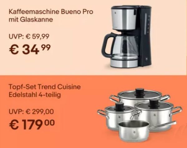 WMF: Sale bei Ebay mit Küchenartikeln ab 4,99 Euro frei Haus