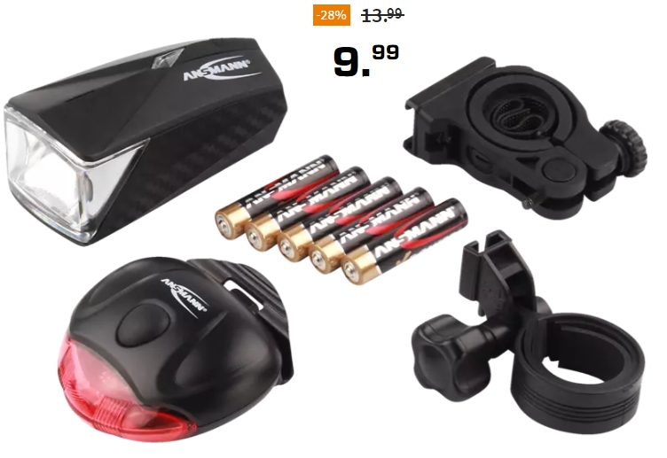 Ansmann: Bikelight LiteRider Fahrradbeleuchtung mit Zulassung für 9,99 Euro
