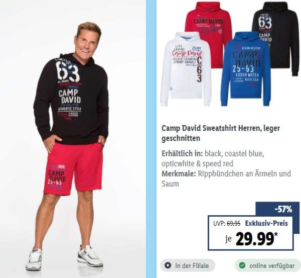 Lidl: Mode von "Camp David" für kurze Zeit mit Rabatt