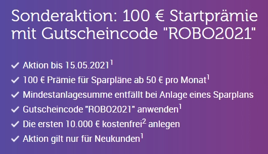 Gratis: 100 Euro zum ETF-Sparplan über monatlich 50 Euro bei Quirion