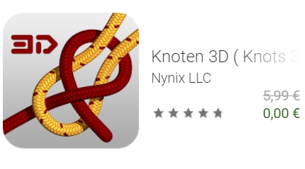 Gratis: App "Knoten 3D" via Google Play für 0 statt 5,99 Euro