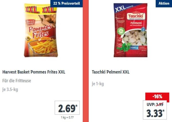 Lidl: XXL-Woche mit Großpackungen zu reduzierten Preisen