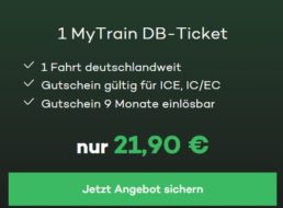 Mytrain: Deutschlandweite Bahnfahrt für pauschal 21,90 Euro