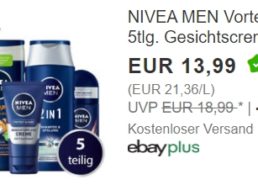 Ebay: Fünfteiliges Vorteilspack “Nivea Men” für 13,99 Euro frei Haus