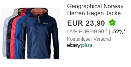 Ebay: Regenjacke von "Geographical Norway" für 23,90 Euro frei Haus