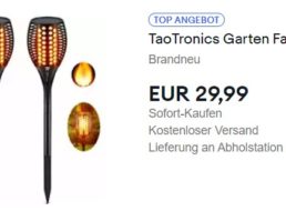 Ebay: Doppelpack Gartenfackeln von Taotronics für 29,99 Euro