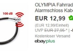 Ebay: Fahrradschloss mit Alarm (100 Dezibel) für 12,99 Euro