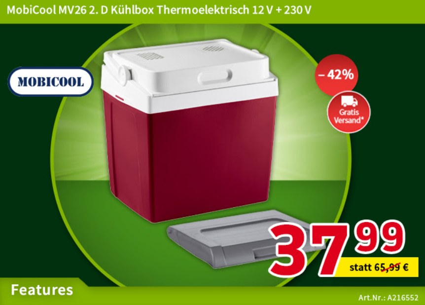 Völkner: Thermoelektrische Kühlbox für 37,99 Euro frei Haus