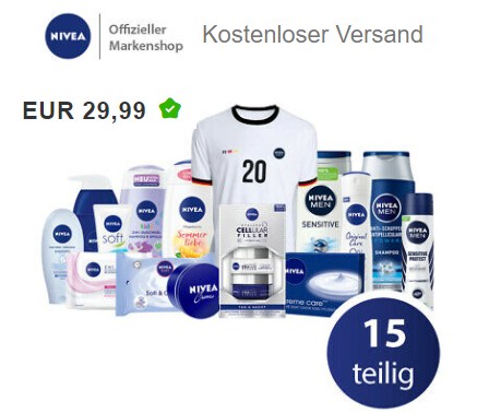 Ebay: EM-Familienset von Nivea inklusive Shirt für 29,99 Euro