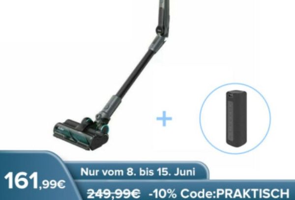 Ebay: Klappbarer Akku-Staubsauger mit Gratis-Lautsprecher für 161,99 Euro