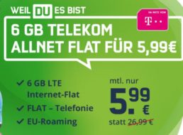 LTE-Flat: 6 GByte im Telekom-Netz für 5,99 Euro