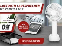 Gratis: Bluetooth-Lautsprecher mit Ventilator zur Bestellung geschenkt