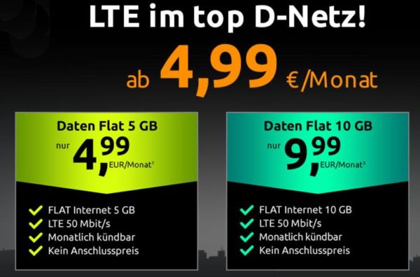 Crash: Monatlich kündbare Datenflat im Vodafone-Netz für 4,99 Euro
