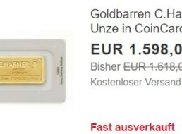 Ebay: Feinunze Gold für 1598 Euro frei Haus