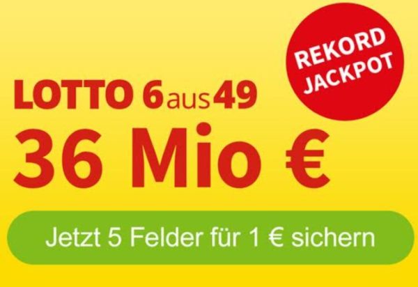 Rekord-Jackpot: 36 Millionen Euro bei Lotto 6aus49