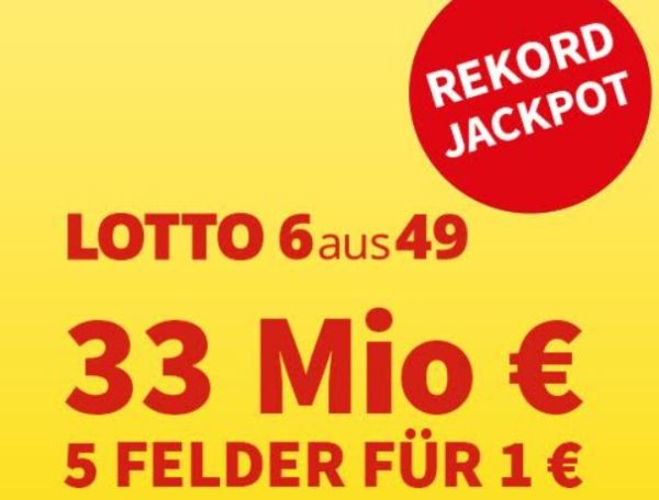 Lotto: Rekord-Jackpot von 33 Millionen am Samstag