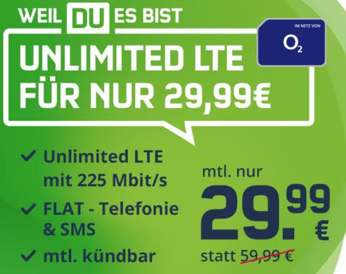 Mobilcom: Unlimited-Datentarif mit monatlicher Kündbarkeit für 29,99 Euro