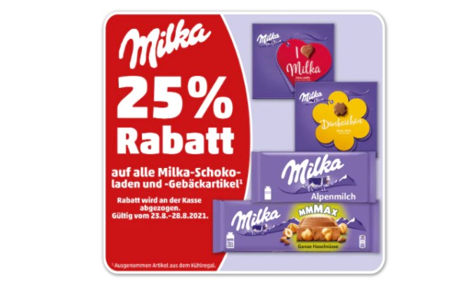 Penny: 25 Prozent Milka-Rabatt bis Samstag Abend