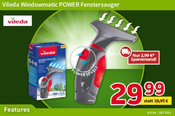 Völkner: Vileda Windomatic Fenstersauger für 32,98 Euro frei Haus