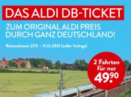 Aldi: DB-Ticket für 49,90 Euro (zwei Bahnfahrten deutschlandweit)
