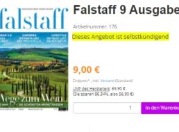 Falstaff: 9 Ausgaben für 9 Euro mit automatischem Ende