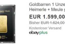 Ebay: Feinunze Gold in Blister für 1589 Euro frei Haus