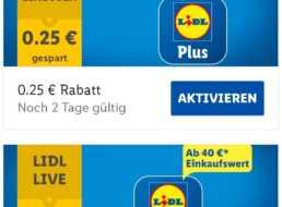 Lidl Plus: 5 Euro Rabatt ab 40 Euro Warenwert