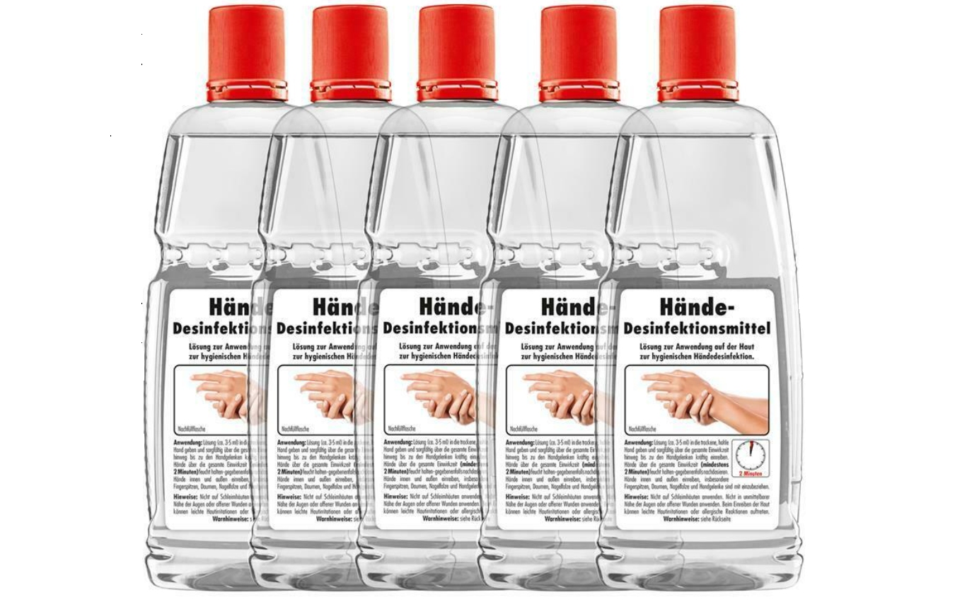 Ebay: Fünf Liter Hand-Desinfektionsmittel für 7,99 Euro frei Haus