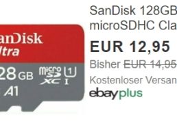 Ebay: SanDisk-SDHC SDSQUA4 mit 128 GByte für 12,95 Euro