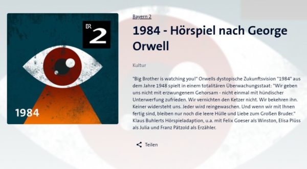 Gratis: Hörspiel "1984" nach Orwell in der ARD-Audiothek