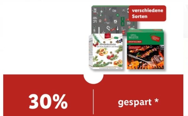 Lidl Plus: 30 Prozent Rabatt auf alle Adventskalender
