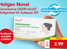 Netto Online: 20er-Pack Hotgen Antigen-Schnelltests für 59,80 Euro frei Haus