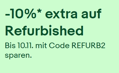 Ebay: 10 Prozent Rabatt auf B-Ware-Technik bis Mittwoch