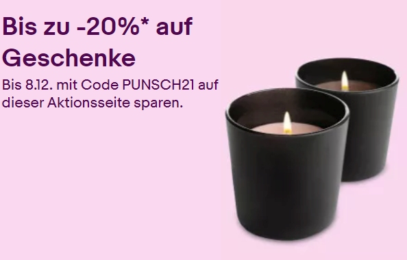 Ebay: 10-20 Prozent Rabatt auf Geschenke und mehr